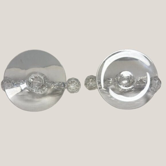 Vintage Heisey Crystolite Clear Glass 3-Light Candlestick Holders - Art Deco - Picture 4 of 7